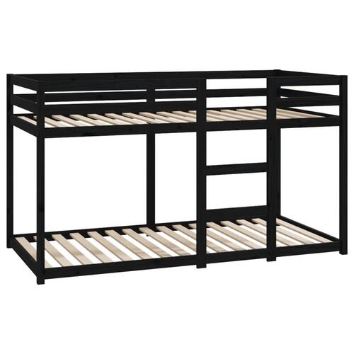 Køjeseng 90x190 cm massivt fyrretræ sort