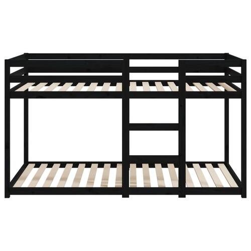 Køjeseng 90x190 cm massivt fyrretræ sort