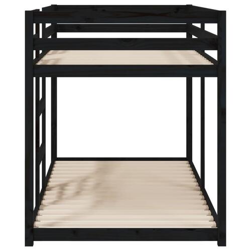 Køjeseng 90x190 cm massivt fyrretræ sort