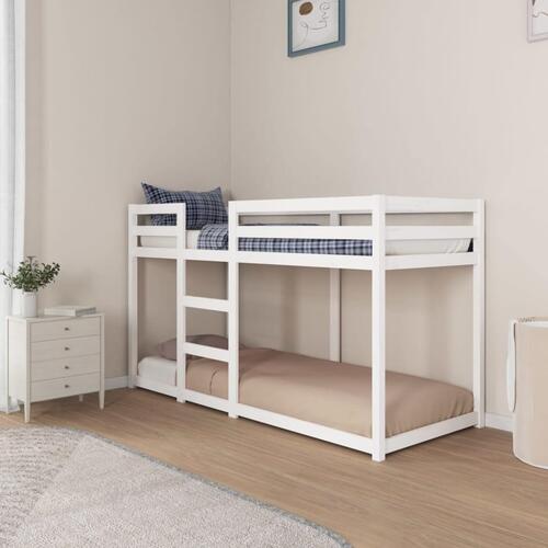 Køjeseng 75x190 cm massivt fyrretræ hvid