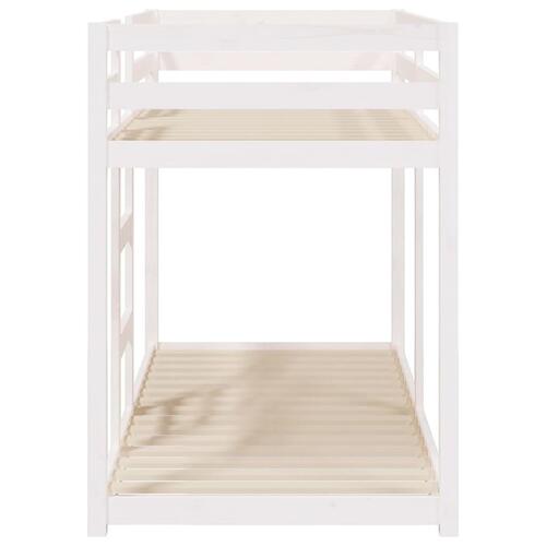 Køjeseng 75x190 cm massivt fyrretræ hvid