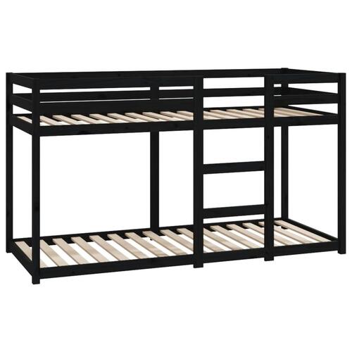 Køjeseng 75x190 cm massivt fyrretræ sort