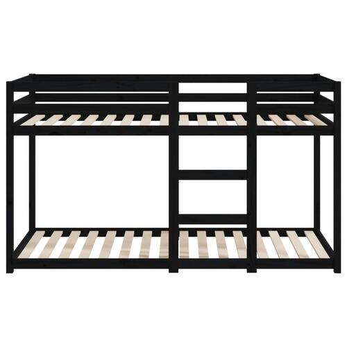 Køjeseng 75x190 cm massivt fyrretræ sort
