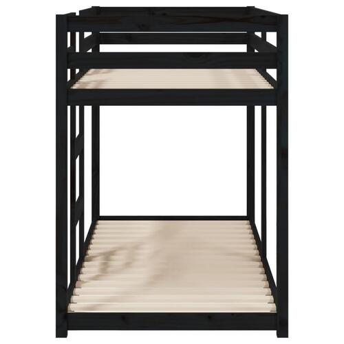 Køjeseng 75x190 cm massivt fyrretræ sort