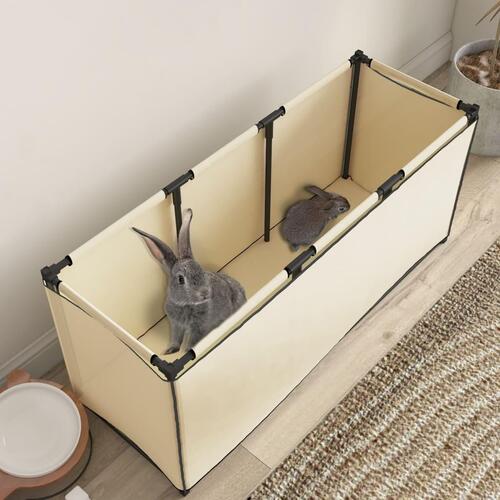 Opbevaringskasse 105x34,5x45 cm stof cremefarvet