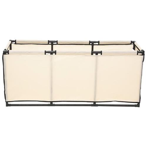 Opbevaringskasse 105x34,5x45 cm stof cremefarvet