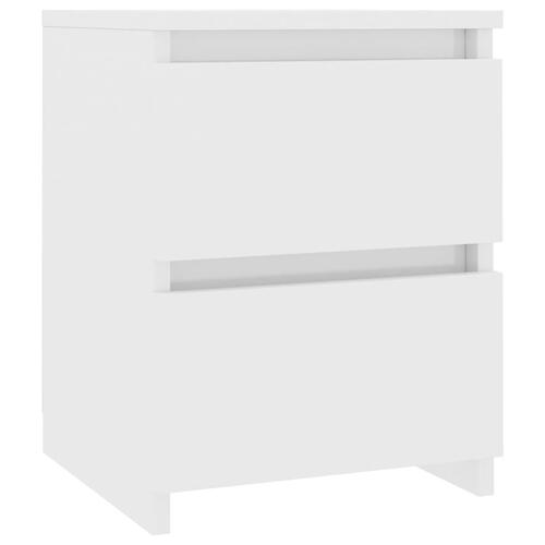 Sengeborde 2 stk. 30x30x40 cm konstrueret træ hvid højglans