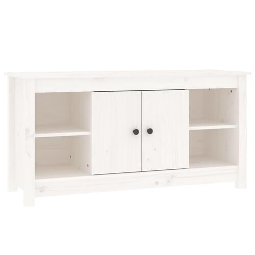 Tv-bord 103x36,5x52 cm massivt fyrretræ hvid