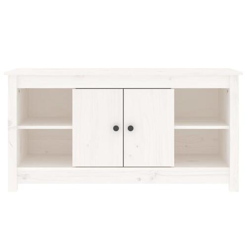 Tv-bord 103x36,5x52 cm massivt fyrretræ hvid