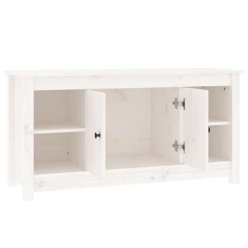 Tv-bord 103x36,5x52 cm massivt fyrretræ hvid