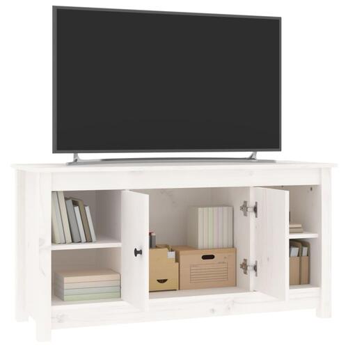 Tv-bord 103x36,5x52 cm massivt fyrretræ hvid