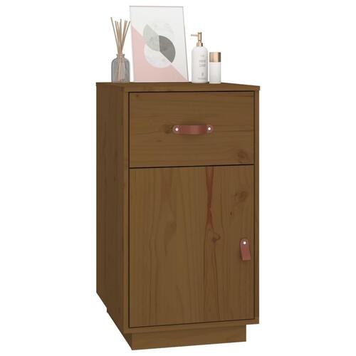 Skrivebordsskab 40x50x75 cm massivt fyrretræ gyldenbrun