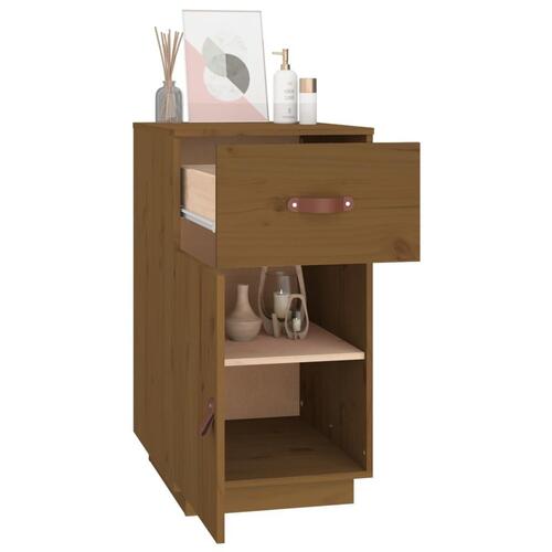 Skrivebordsskab 40x50x75 cm massivt fyrretræ gyldenbrun