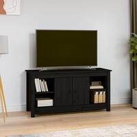 Tv-bord 103x36,5x52 cm massivt fyrretræ sort