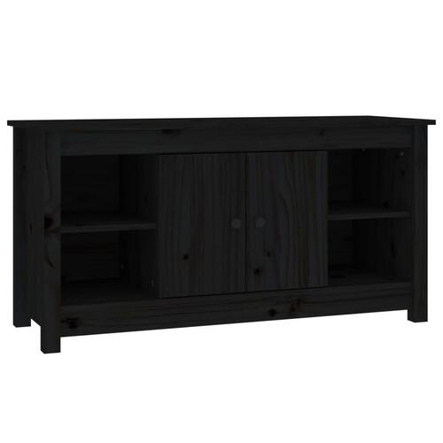 Tv-bord 103x36,5x52 cm massivt fyrretræ sort