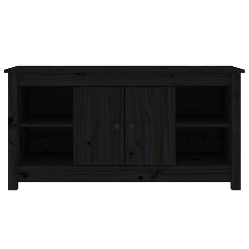 Tv-bord 103x36,5x52 cm massivt fyrretræ sort