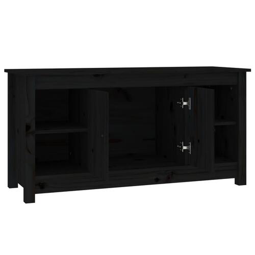 Tv-bord 103x36,5x52 cm massivt fyrretræ sort