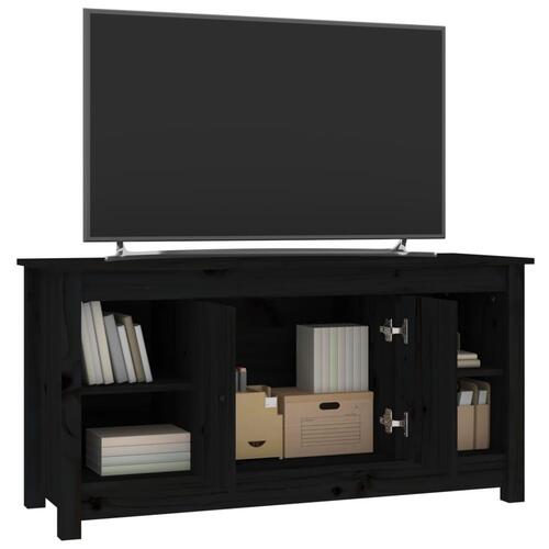 Tv-bord 103x36,5x52 cm massivt fyrretræ sort