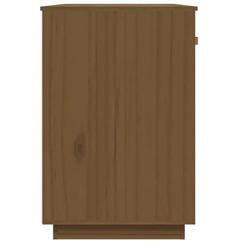 Skrivebord 95x50x75 cm massivt fyrretræ gyldenbrun