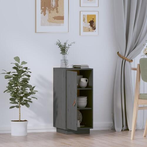 Skænk 34x40x75 cm massivt fyrretræ grå