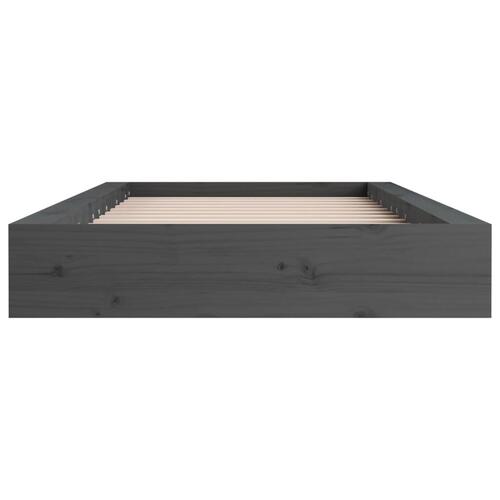 Sengeramme 135x190 cm dobbelt massivt træ grå