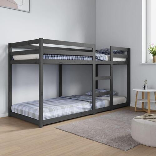 Køjeseng 80x200 cm massivt fyrretræ grå