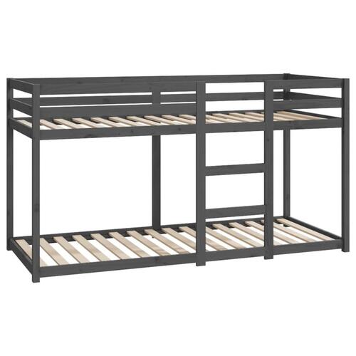 Køjeseng 80x200 cm massivt fyrretræ grå