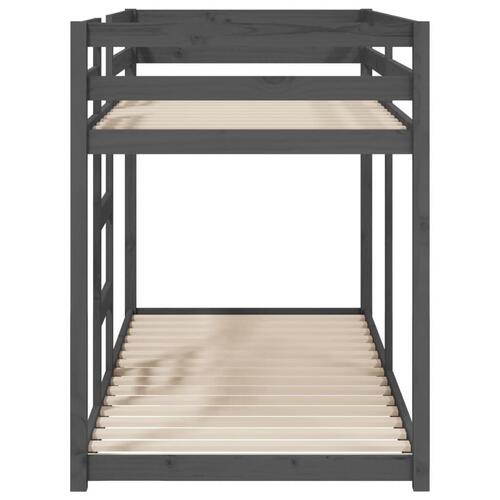 Køjeseng 80x200 cm massivt fyrretræ grå