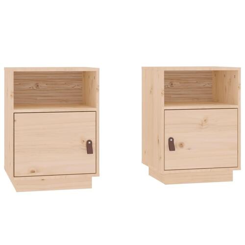 Sengeborde 2 stk. 40x34x55 cm massivt fyrretræ