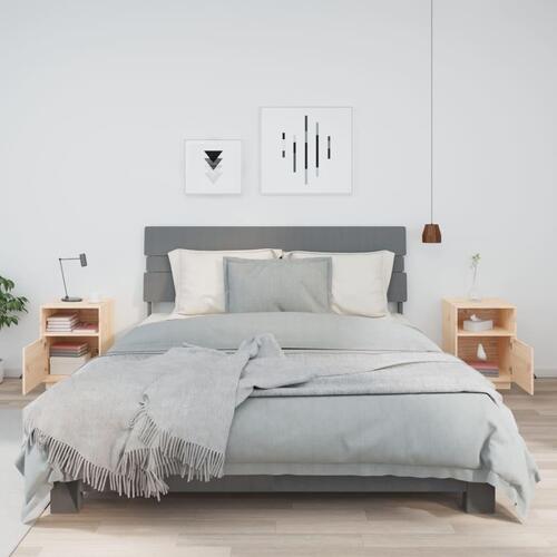 Sengeborde 2 stk. 40x34x55 cm massivt fyrretræ