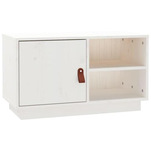 Tv-bord 70x34x40 cm massivt fyrretræ hvid