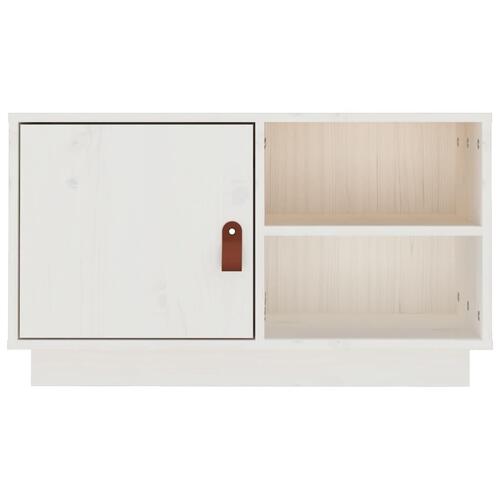 Tv-bord 70x34x40 cm massivt fyrretræ hvid