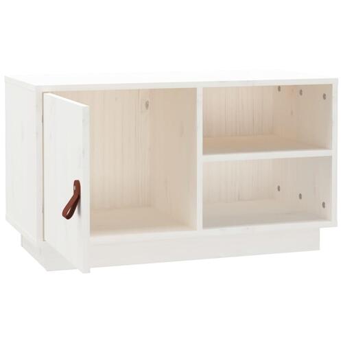 Tv-bord 70x34x40 cm massivt fyrretræ hvid