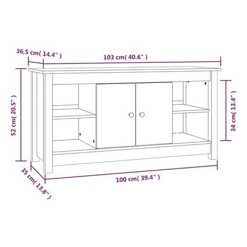 Tv-bord 103x36,5x52 cm massivt fyrretræ