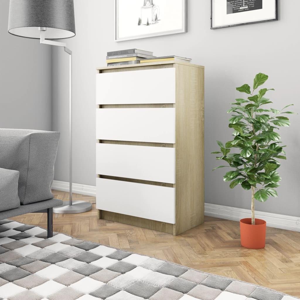 Skænk 60x35x98,5 cm konstrueret træ hvid