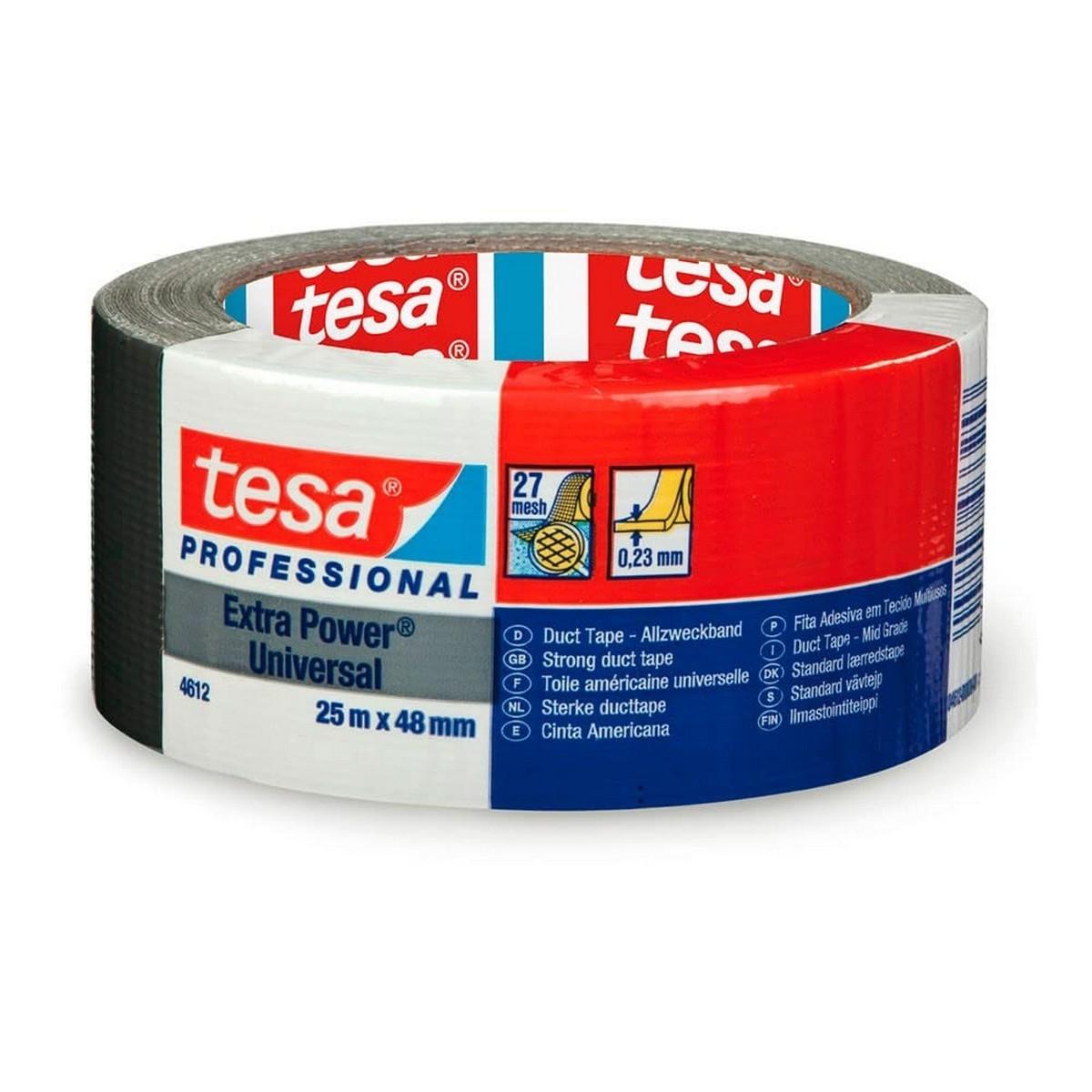 TESA gaffertape Extra Power 4612 Universal - sort, 25 m x 48 mm