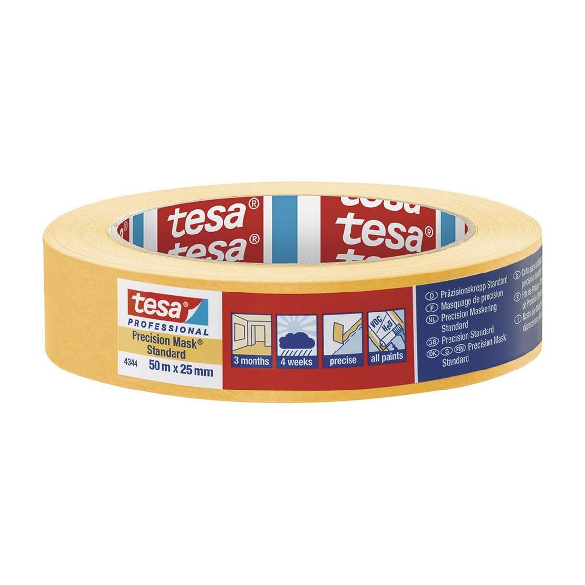 TESA Precision Mask 4344 Standard malertape 50 m x 25 mm - gul