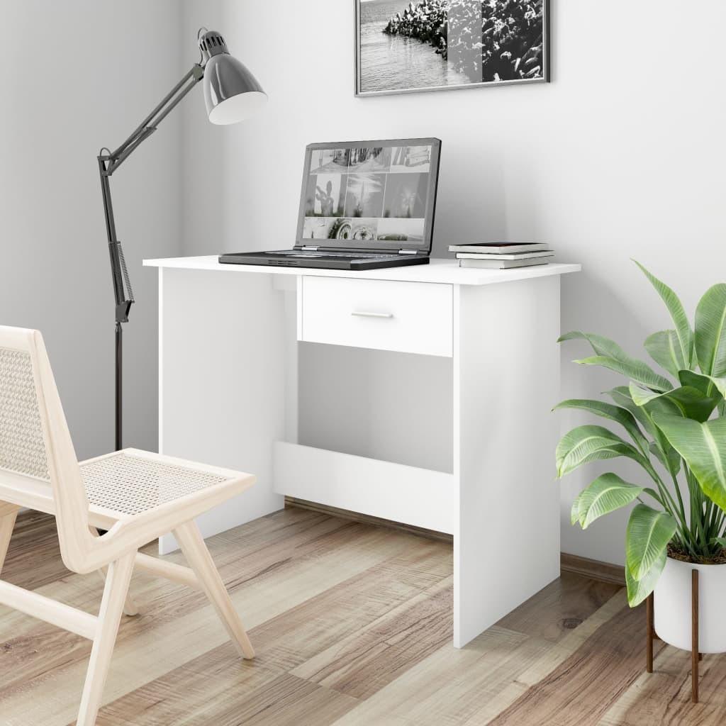 Skrivebord 100x50x76 cm konstrueret træ hvid