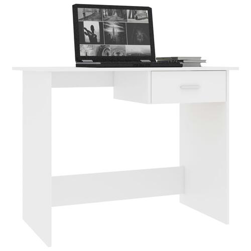Skrivebord 100x50x76 cm konstrueret træ hvid