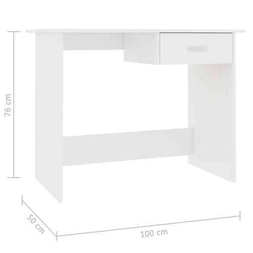 Skrivebord 100x50x76 cm konstrueret træ hvid