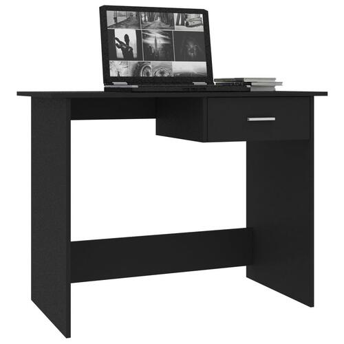 Skrivebord 100x50x76 cm konstrueret træ sort