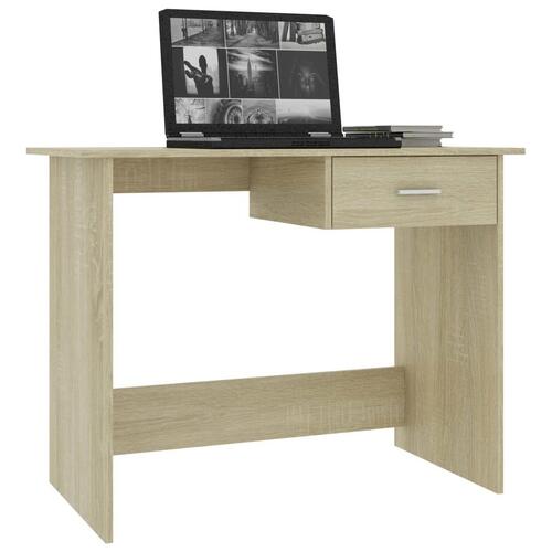 Skrivebord 100x50x76 cm konstrueret træ sonoma-eg