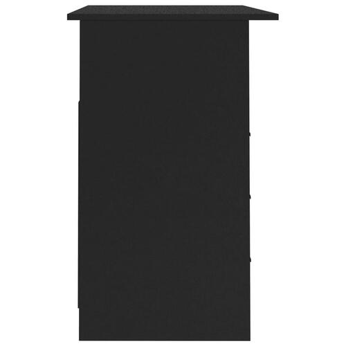 Skrivebord med skuffer 110x50x76 cm spånplade sort
