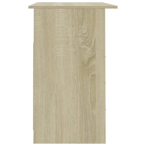 Skrivebord med skuffer 110x50x76 cm spånplade sonoma-eg