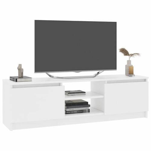 Tv-bord 120x30x35,5 cm konstrueret træ hvid