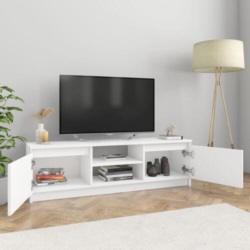 Tv-bord 120x30x35,5 cm konstrueret træ hvid