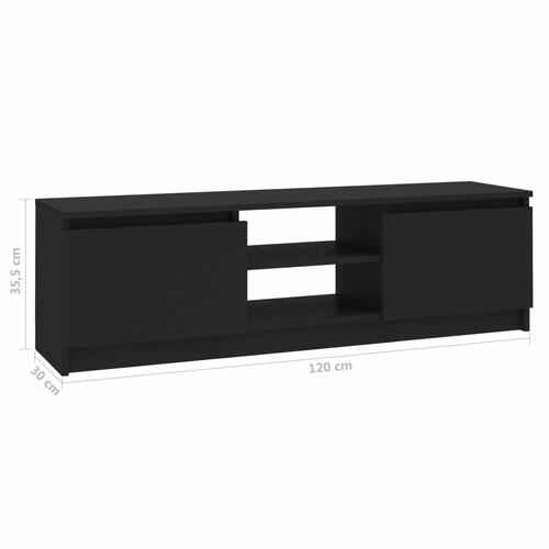 Tv-skab 120x30x35,5 cm konstrueret træ sort