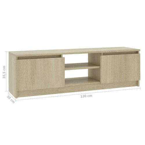 Tv-skab 120x30x35,5 cm konstrueret træ sonoma-eg