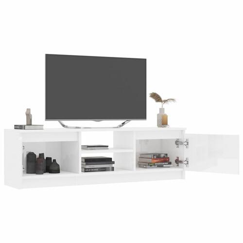 Tv-skab 120x30x35,5 cm konstrueret træ hvid højglans