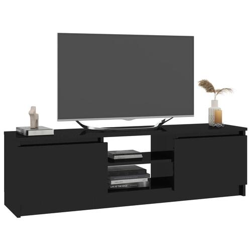 Tv-skab 120x30x35,5 cm konstrueret træ sort højglans